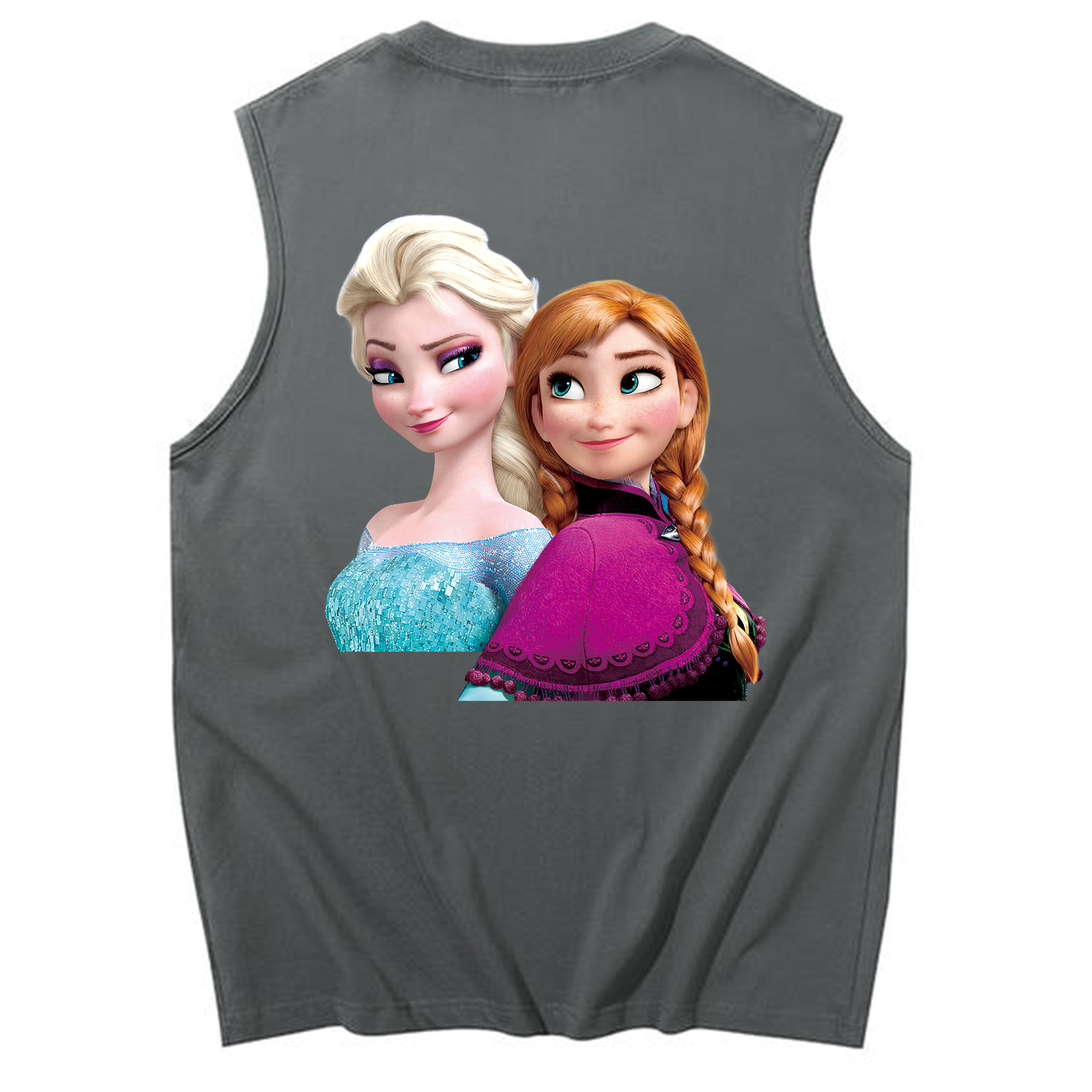 （画像用） アナと雪の女王 アンナ エルサ Frozen Anna Elsa コットン100％タンクトップ（背面プリント）
